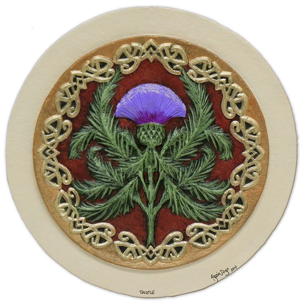 Scottish Thistle Cast Paper Celtic art Scottish art