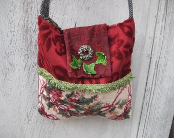 plaid christmas purse