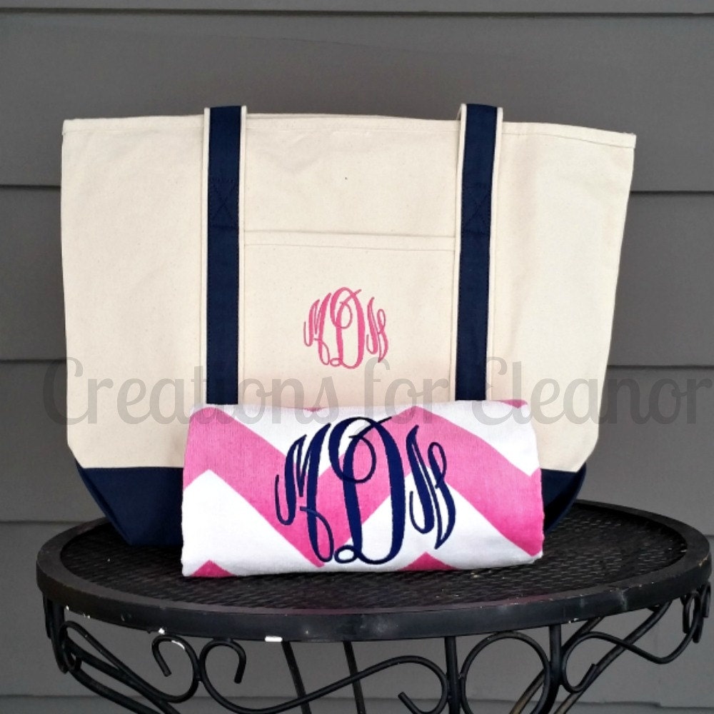 beach towel and tote