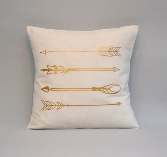 Gold Arrows Pillow cover gold pillow Arrow cushion throw