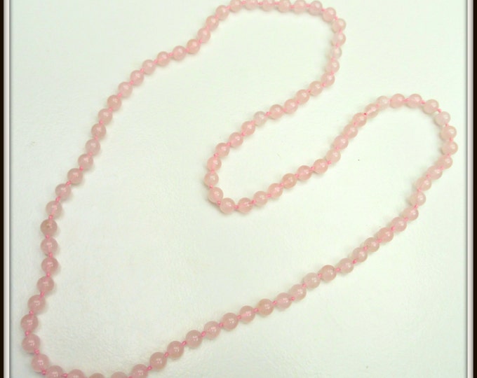 Rose Quartz Bead necklace pink polished gemstone beads