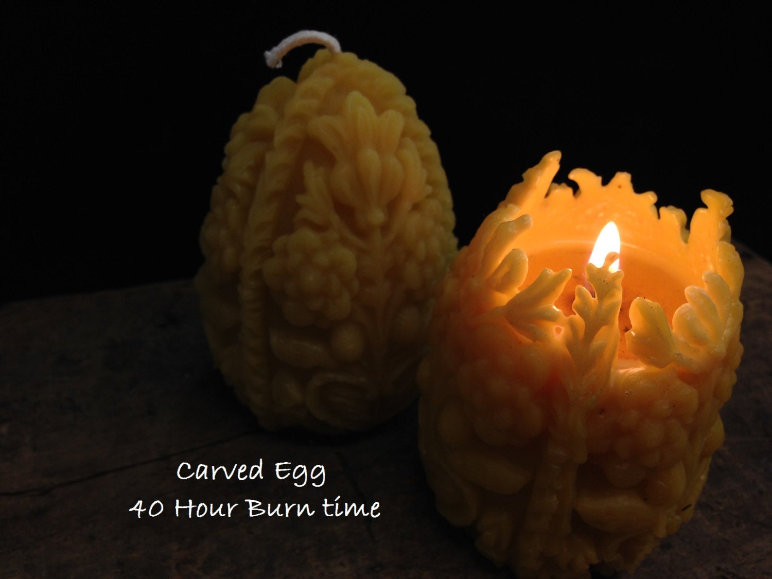 Beeswax Carved Egg Candle Pure Beeswax Candles from