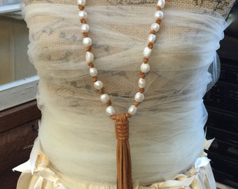 10mm - 12mm LARGE HOLE pearls,~35 pearls! Round organic shape white 12-15mm, Freshwater,Great for leather