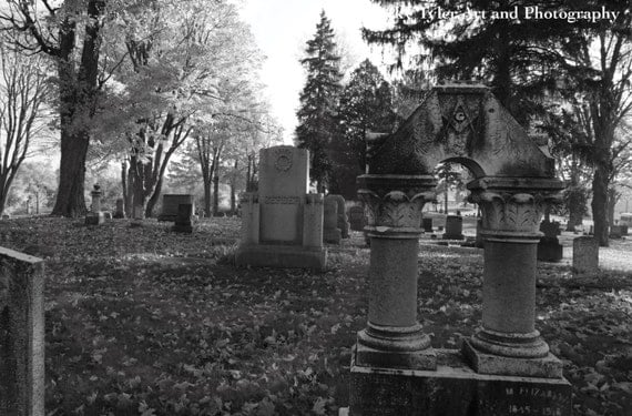 Cemetery Black and White Photography Fine Art by BeckyTylerArt