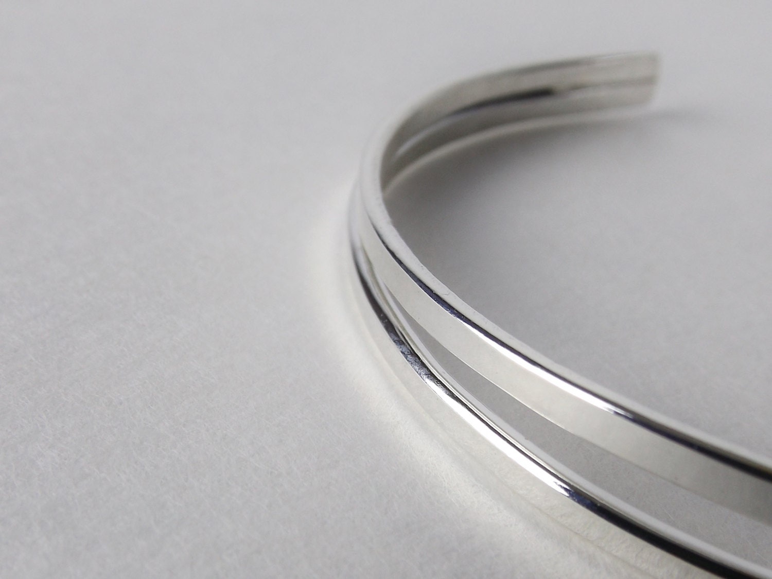Simple Double Cuff Bracelet Open Cuff by FULLMOONJEWELLERY on Etsy