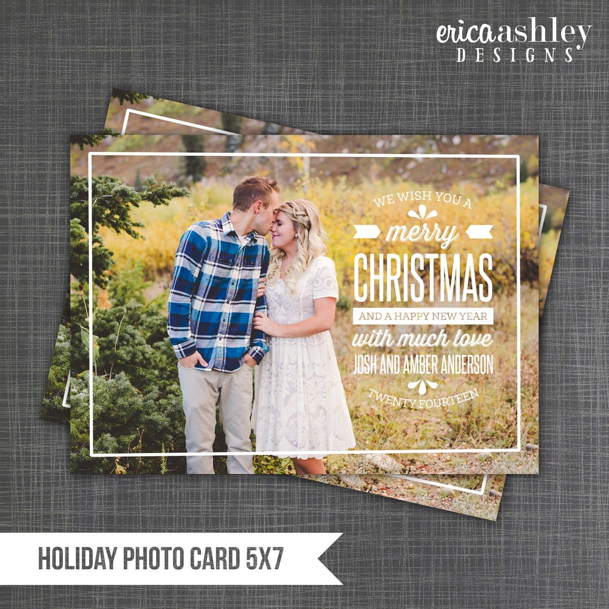 Holiday Photo Card // Custom Christmas Card by ericaashleydesigns
