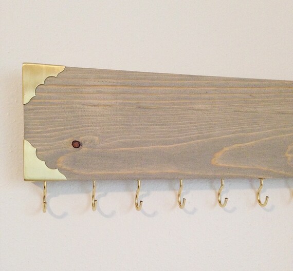 Jewelry Hanger / Jewelry Organizer / Rustic Gold Metal Edge