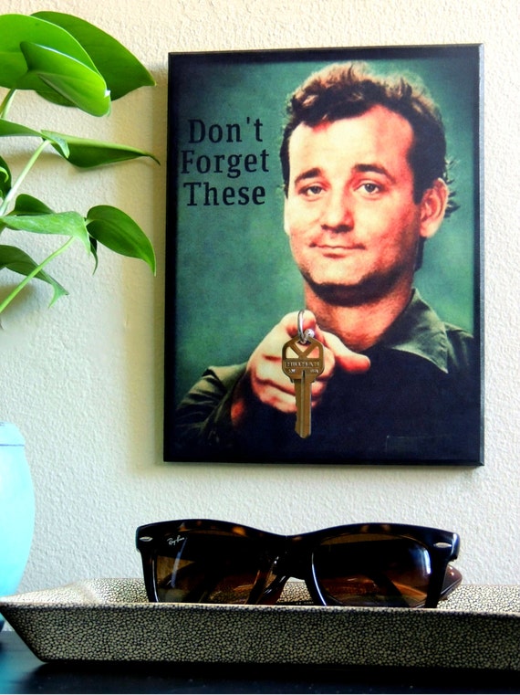 SALE! Key Holder BiLL MURRAY Key Holder & Wood Mounted Wall Art 