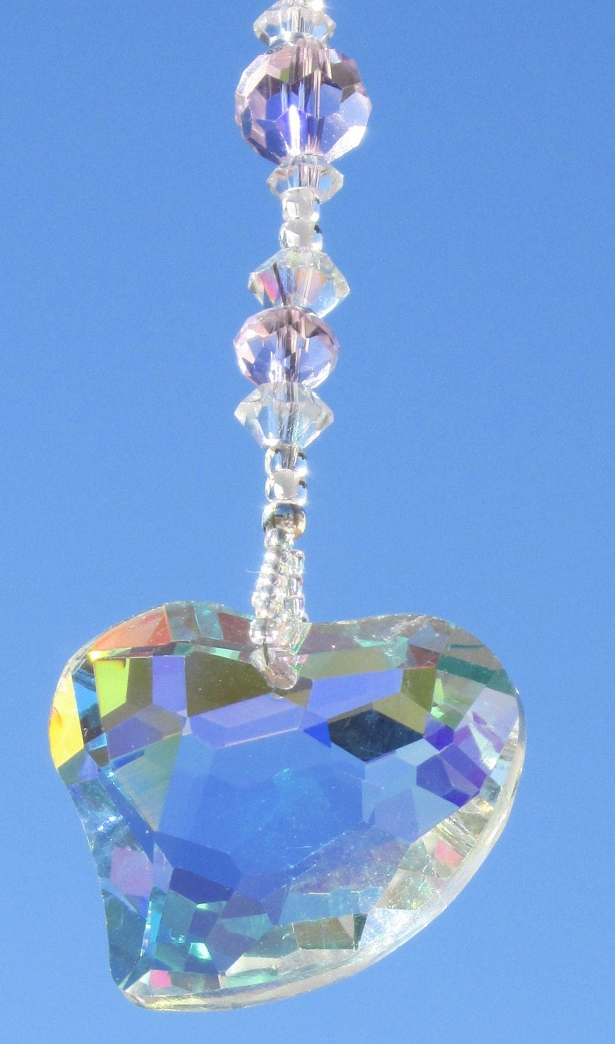 Survivor Crystal Heart Suncatcher Beaded Suncatcher
