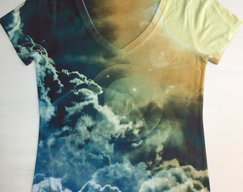 woman galaxy print top, t shirt and tank(205) XXS-PLUS SIZE