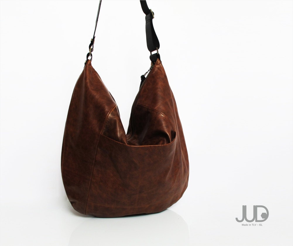 Brown Leather bag Hobo leather bag soft leather purse SALE