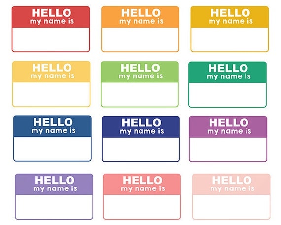60% OFF SALE Digital Clipart Labels Hello My Name Is Teacher Clipart ...