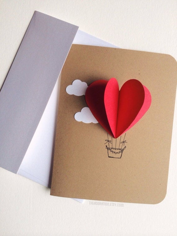 Heart Hot Air Balloon Card