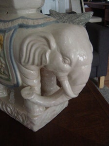 Vintage Ceramic Elephant Plant Stand