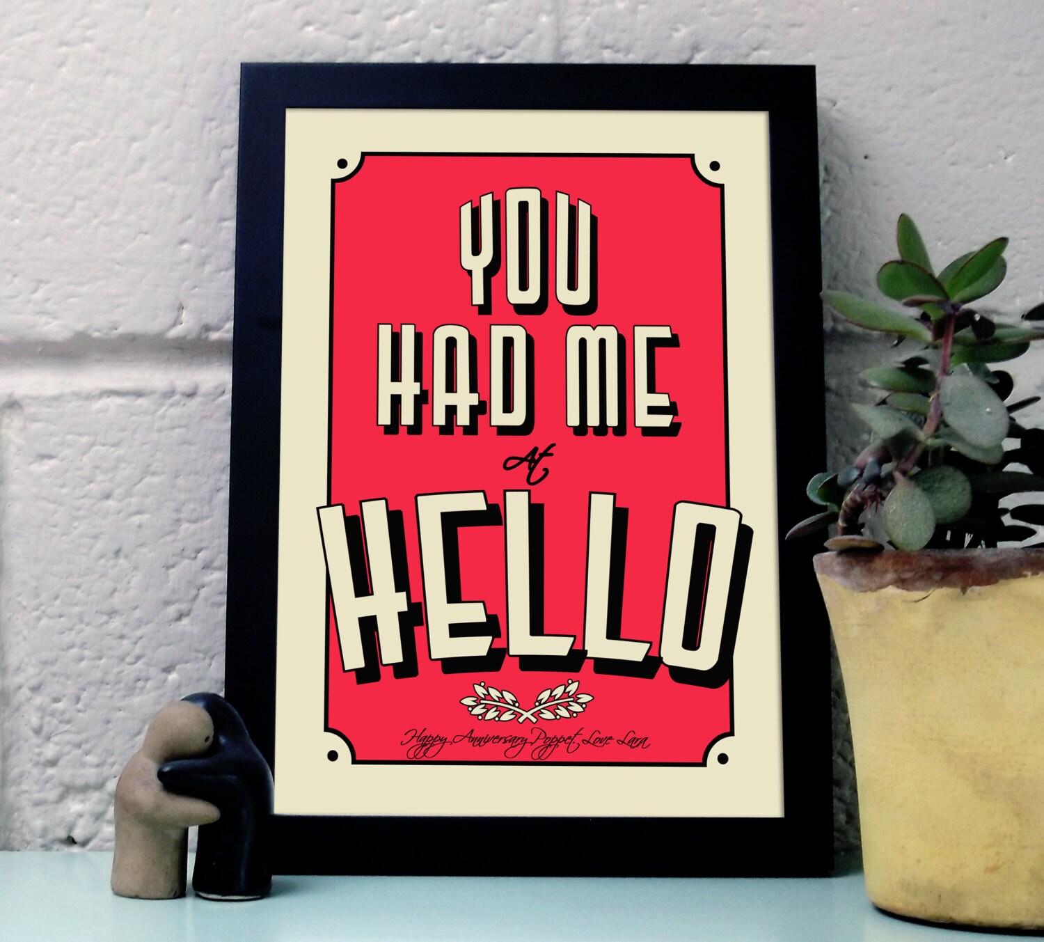 You Had Me at Hello... personalised movie quote art print in