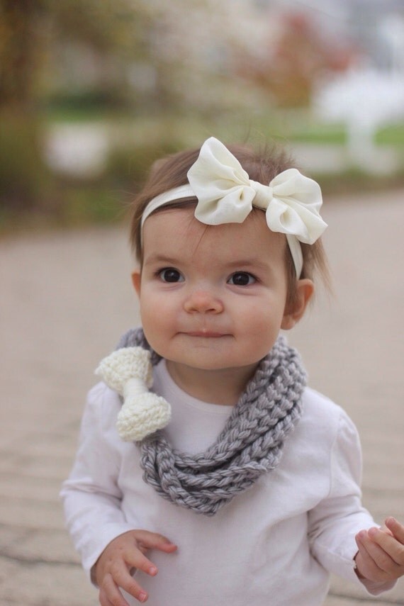 Baby Scarf with Bow Toddler Scarf Chain Loop Scarf Chain