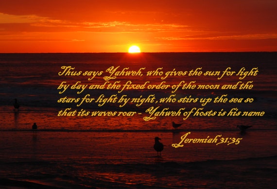 Items similar to Scripture, Sunrise, Bible Quote, Bible Verse, Ocean