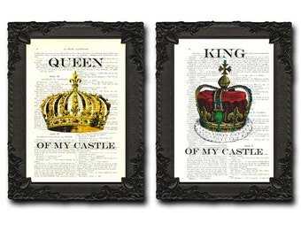King And Queen Wall Decor king and queen king queen crown print couple poster King And Queen Wall Decor king and queen king queen crown print couple poster