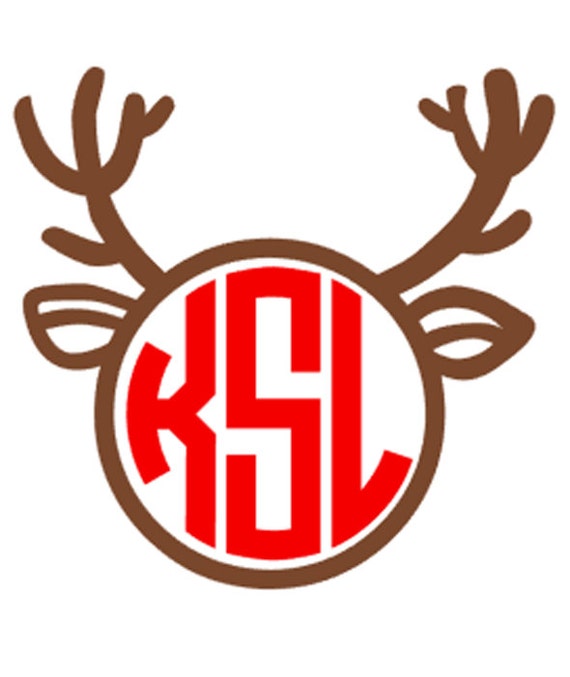 Download Items similar to DIY Monogram Christmas Reindeer Iron On, Personalized Iron On, Shirts, Bags ...