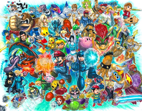 Super Smash Bros. for 3DS and Wii U Giant Roster Poster