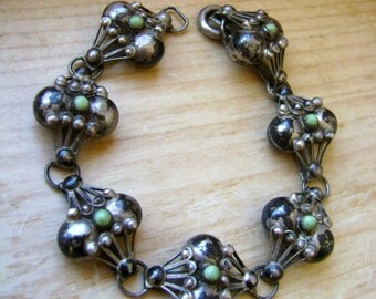 old mexican sterling and turquoise bracelet