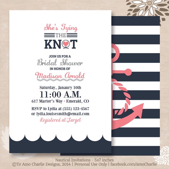 Nautical Wedding Shower Invitations 4