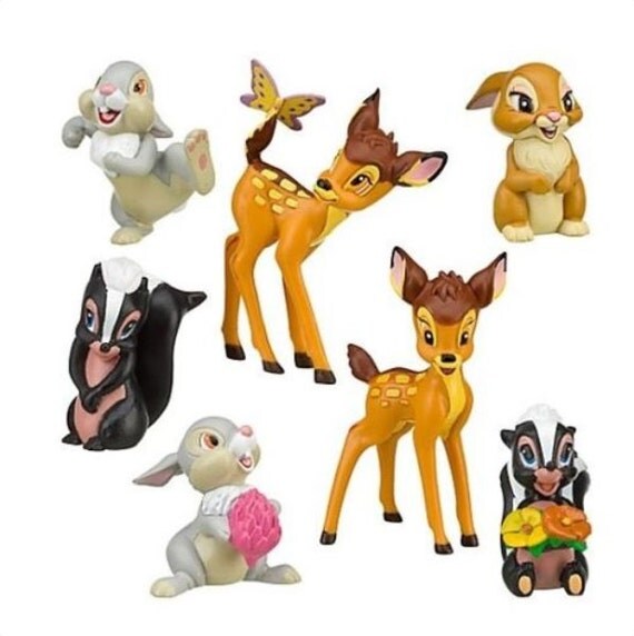 Bambi CAKE TOPPER Thumper Flower 7 Figure Set Birthday Party