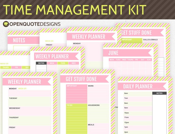 Filofax Personal Planner Inserts Printable by OpenquoteDesigns