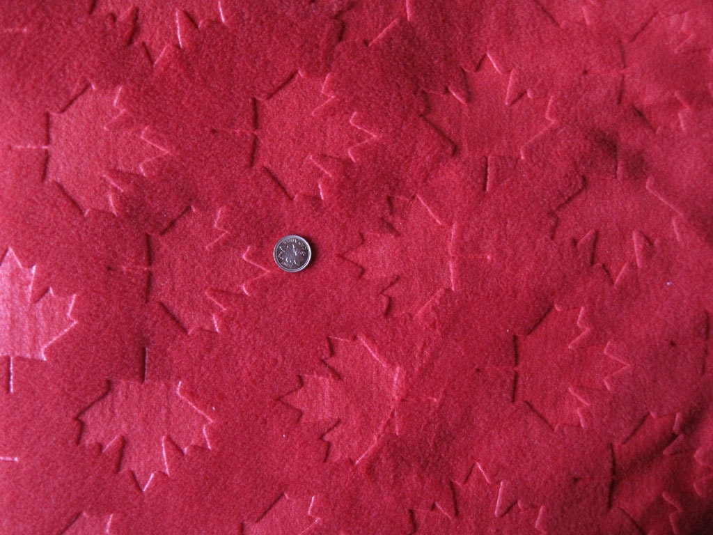 Canada Maple Leaves Fleece Fabric 60 x 1 yard