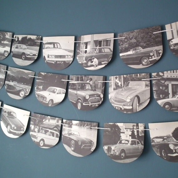 Vintage Car Bunting British Car Garland Motor by TwoTimeVintage