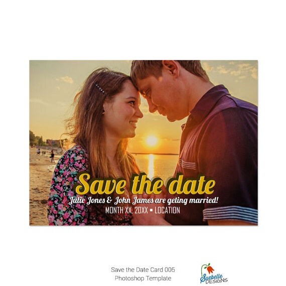 Save The Date Photoshop Template 005 From Suebelledesigns On Etsy Studio Save The Date Templates Photoshop