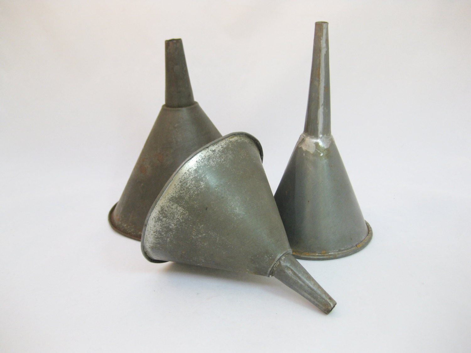Metal Funnel Tin Funnel set of Three