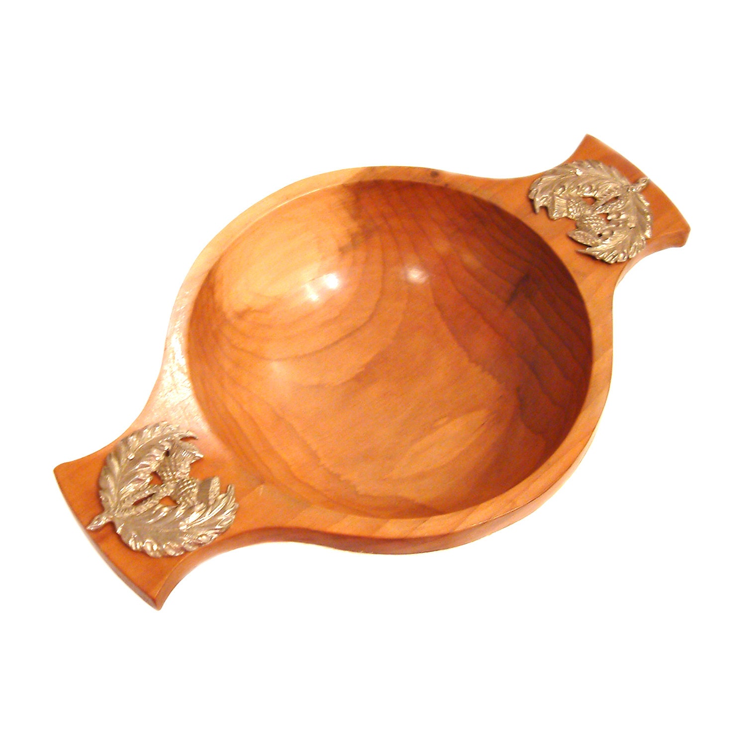 Scottish Wooden Quaich with Thistle Handles Edinburgh by JamesNess