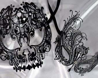 Lovers Men and Women Couple Masks Masquerade Ball Laser Cut Metal masks