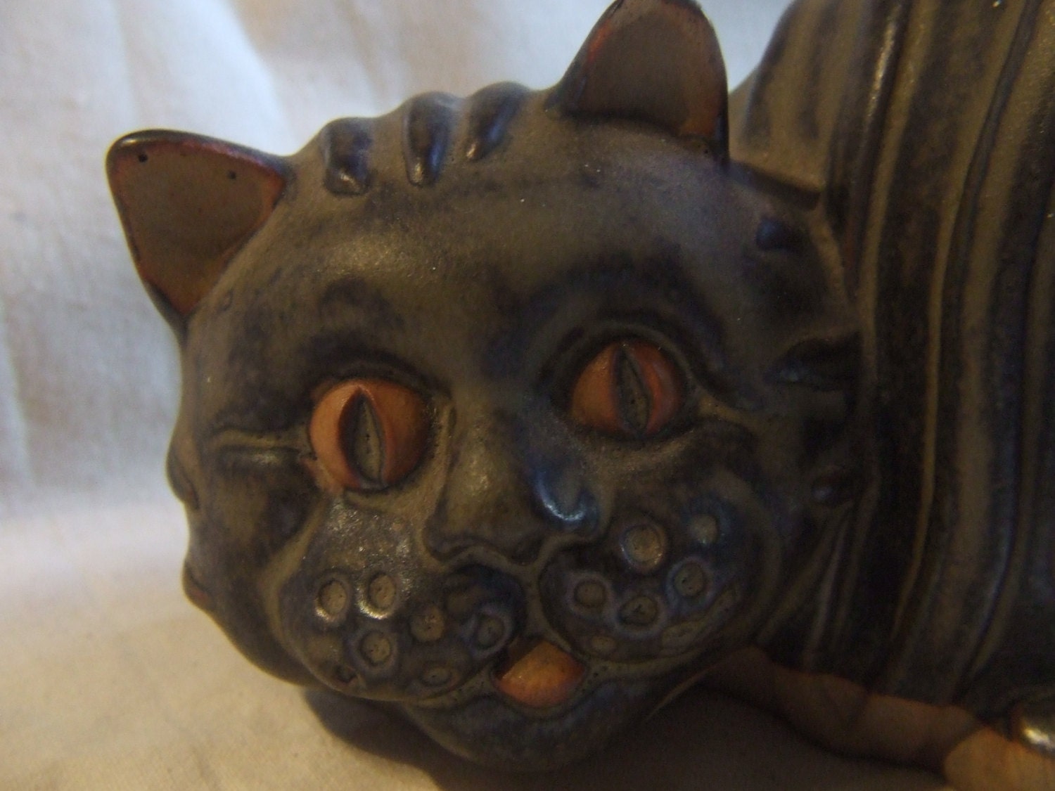 Tremar Pottery CAT Money Box Cornwall Miaow by NikkisDragonsNest