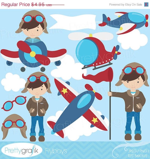 80% OFF SALE airplane pilot clipart commercial use, vector graphics, digital clip art, digital images - CL526 Il_570xn