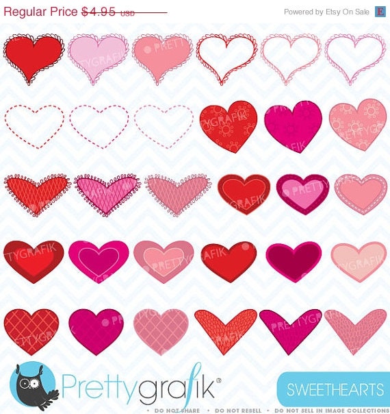 80% OFF SALE valentine hearts clipart commercial use, vector graphics, digital clip art, digital images - CL447 Il_570xn