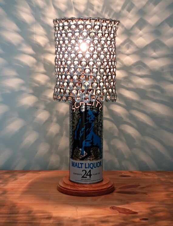 Vintage Schlitz Malt Liquor Beer Can Lamp with Pull Tab