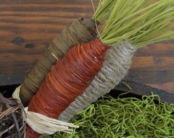 Rustic Carrots--Set of 3 Rustic Carrots--Easter Bowl Filler--Rustic Easter Decor--Rustic Easter Carrots