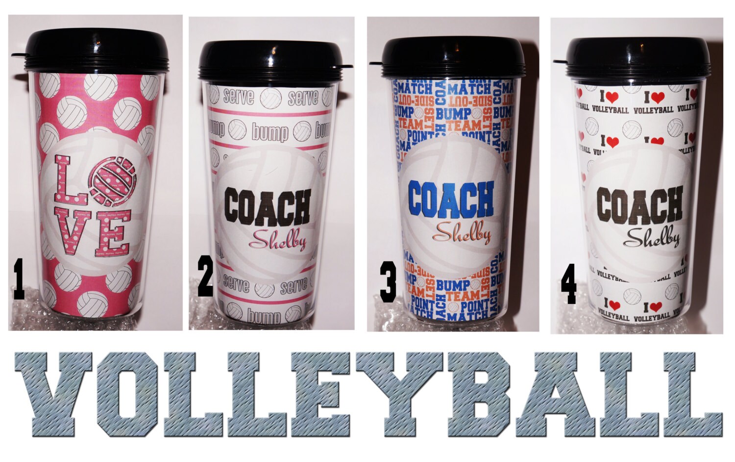 Volleyball coffee cup travel tumbler I love by CockyLadies on Etsy