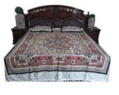 Indian Bedcover Cotton Brown Queen Bedspread 3 Pcs