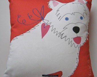 westie christmas pillow