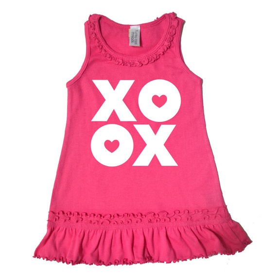 XOXO Valentine's Day Dress with ruffle edges. Long sleeve or Tank ...