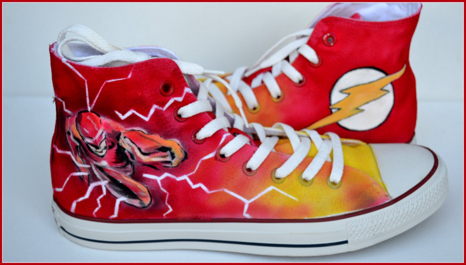 The Flash Converse Flash Converse Painted Flash by PricklyPaw
