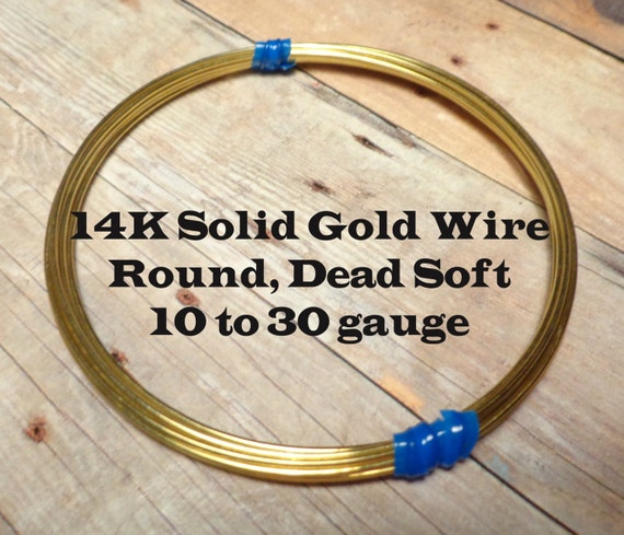 14K Solid Gold Wire 10 12 14 16 18 20 21 22 by JewelryMakingWire