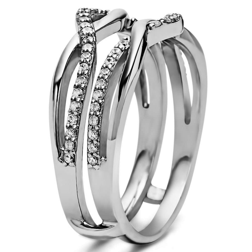 Moissanite Ring Guard Infinity Wedding Ring by