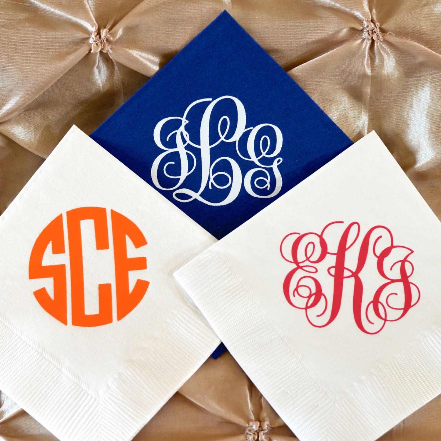 Personalized Monogram Wedding Napkins Custom Napkins