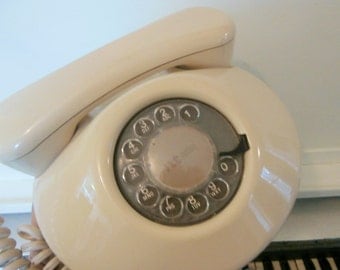 Vintage, Off White, Round Telephone, Canada, Working Phone