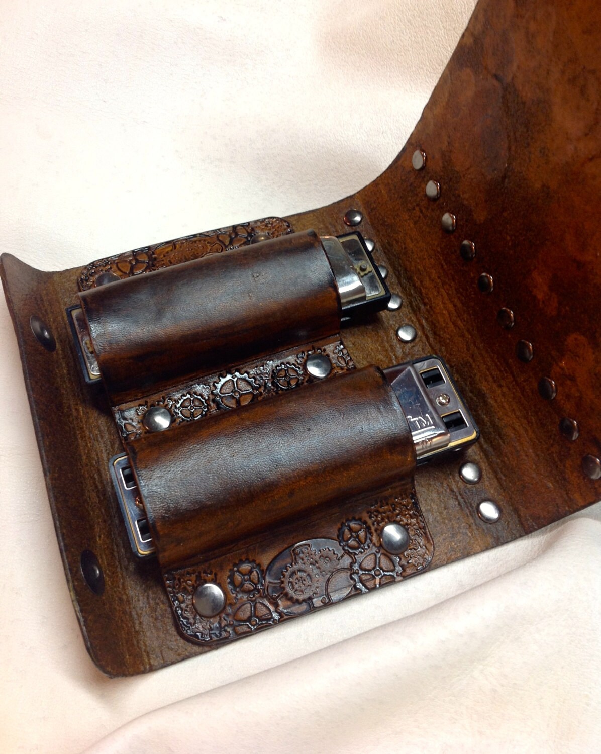 Customize your Leather Harmonica Case holds 2 harps