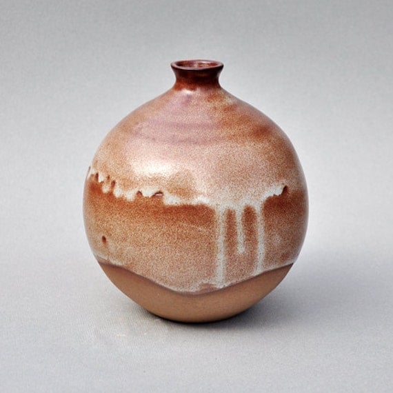 Shino Glazed Ceramic Vase Sphere
